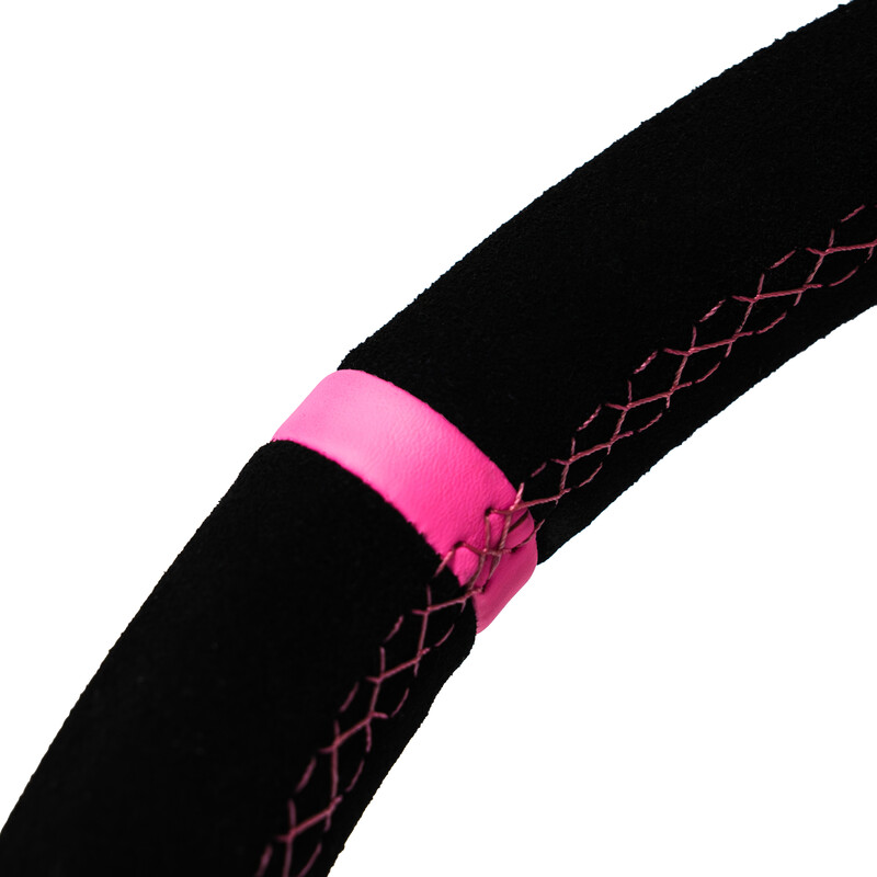 DriftShop Steering Wheel (70 mm Dish), "Pink Style" Edition, Black Suede